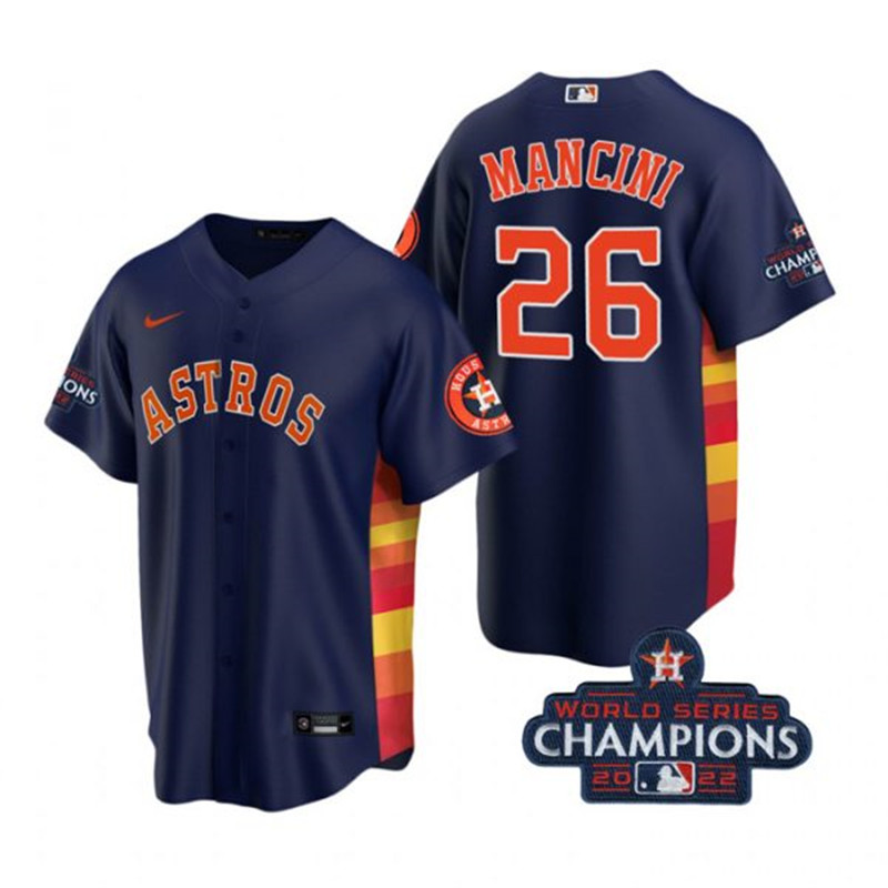Astros #26 Trey Mancini Navy 2022 World Series Champions Cool Base Jersey->houston astros->MLB Jersey