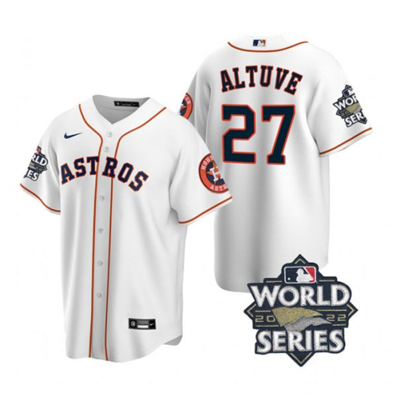 Astros #27 Jose Altuve White Nike 2022 World Series Cool Base Jersey->houston astros->MLB Jersey