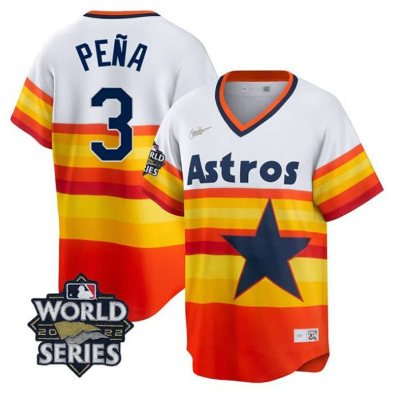 Astros #3 Jeremy Pena Multi Color Nike 2022 World Series Cool Base Jersey->houston astros->MLB Jersey