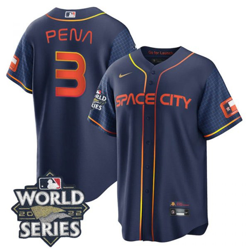 Astros #3 Jeremy Pena Navy Nike 2022 World Series City Connect Cool Base Jersey->houston astros->MLB Jersey