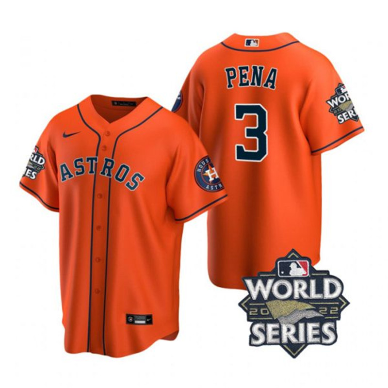 Astros #3 Jeremy Pena Orange Nike 2022 World Series Cool Base Jersey->houston astros->MLB Jersey