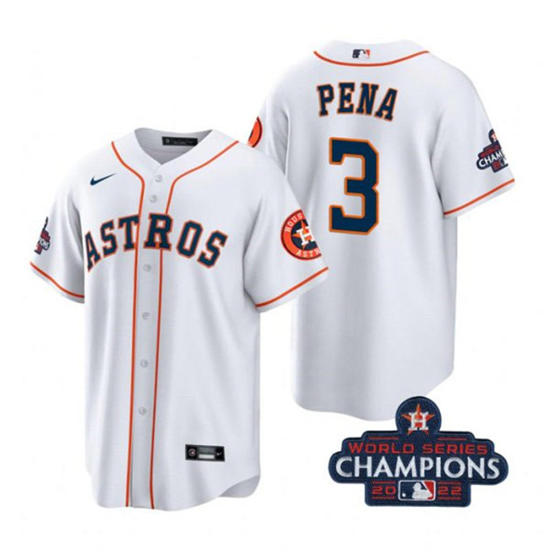 Astros #3 Jeremy Pena White 2022 World Series Champions Cool Base Jersey->houston astros->MLB Jersey