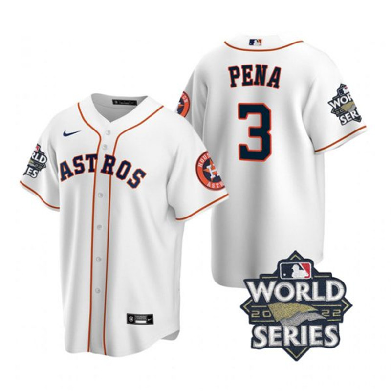 Astros #3 Jeremy Pena White Nike 2022 World Series Cool Base Jersey->houston astros->MLB Jersey