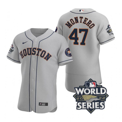 Astros #47 Rafael Montero Gray Nike 2022 World Series Flexbase Jersey->houston astros->MLB Jersey
