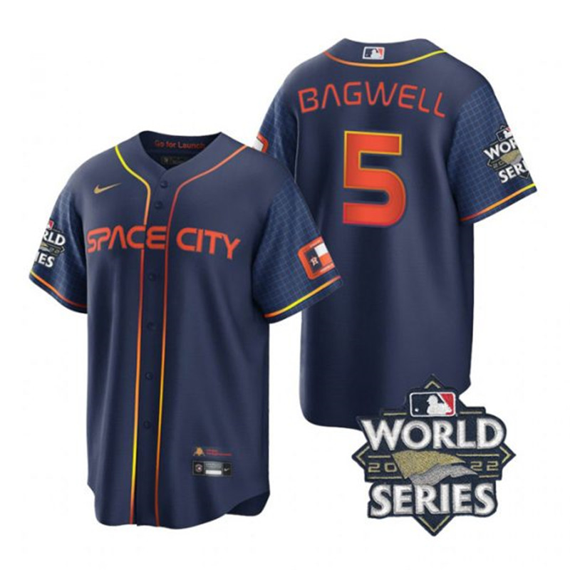 Astros #5 Jeff Bagwell Navy Nike 2022 World Series City Connect Cool Base Jersey->houston astros->MLB Jersey