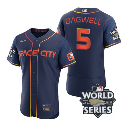 Astros #5 Jeff Bagwell Navy Nike 2022 World Series City Connect Flexbase Jersey->houston astros->MLB Jersey
