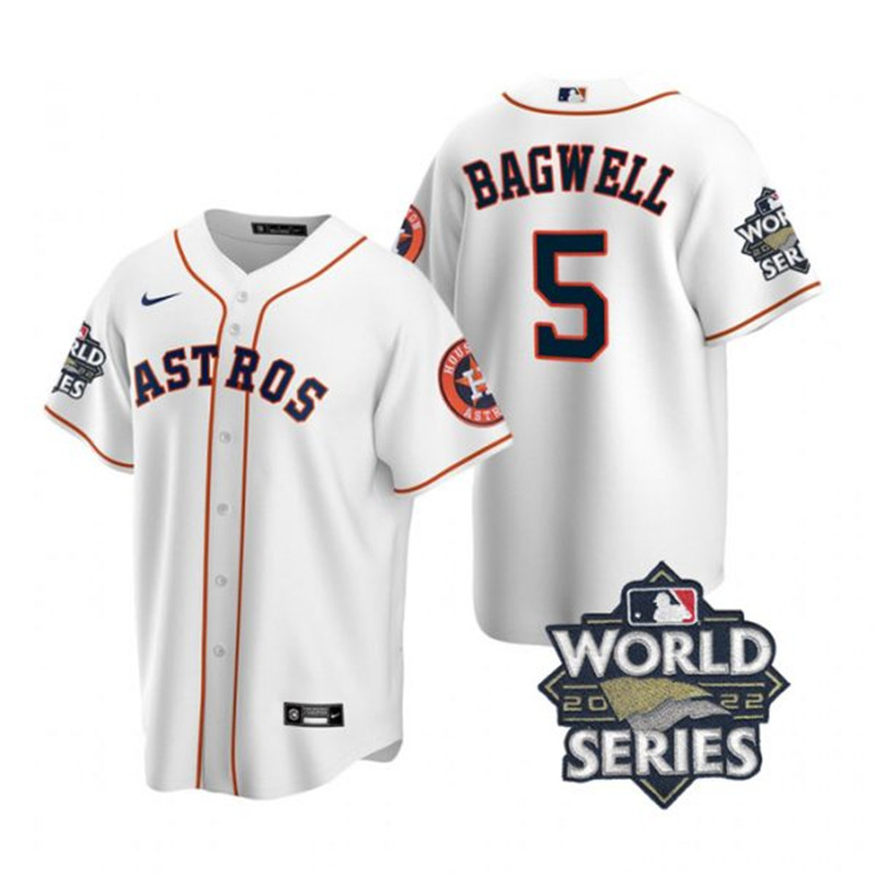 Astros #5 Jeff Bagwell White Nike 2022 World Series Cool Base Jersey->houston astros->MLB Jersey