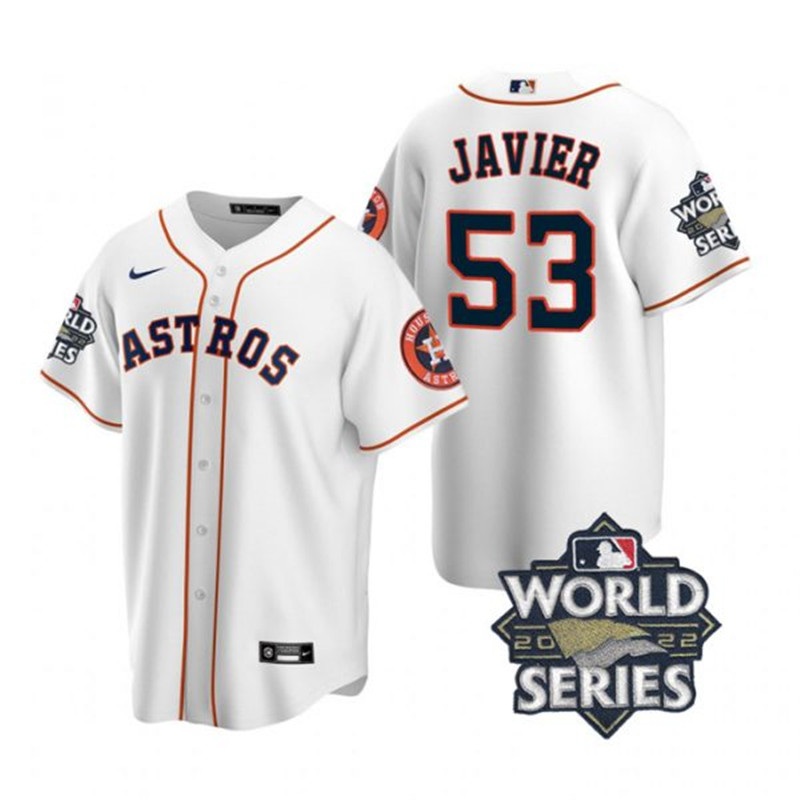 Astros #53 Cristian Javier White Nike 2022 World Series Cool Base Jersey->houston astros->MLB Jersey