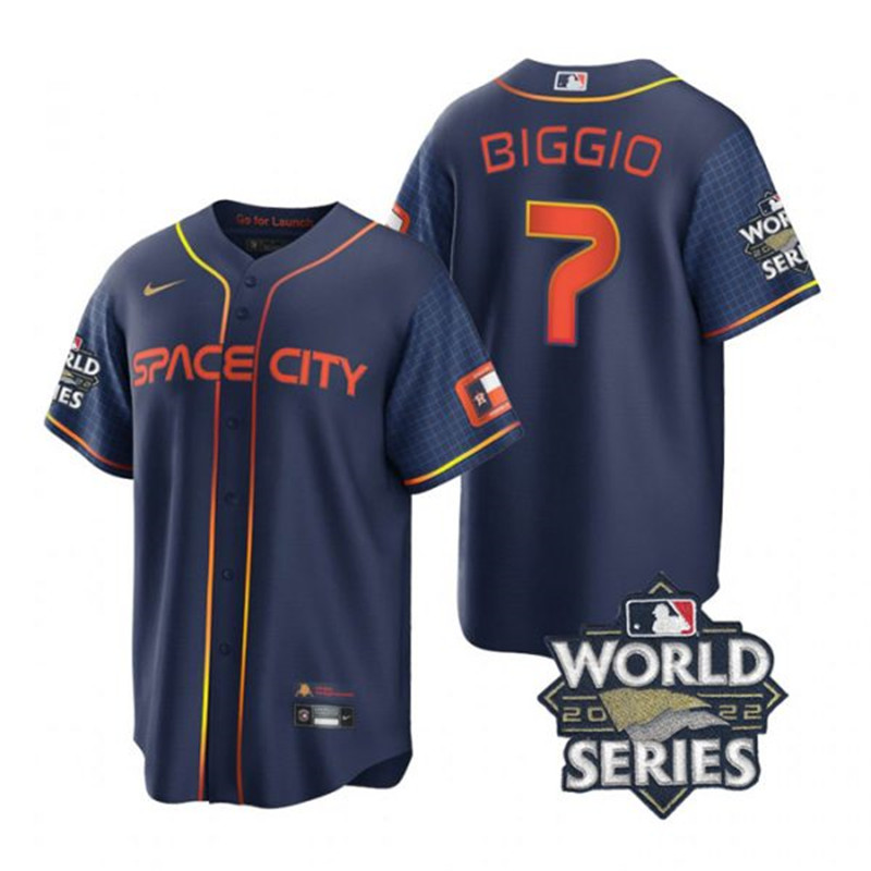 Astros #7 Craig Biggio Navy Nike 2022 World Series City Connect Cool Base Jersey->houston astros->MLB Jersey