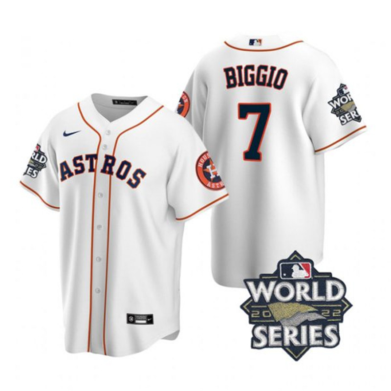 Astros #7 Craig Biggio White Nike 2022 World Series Cool Base Jersey->houston astros->MLB Jersey