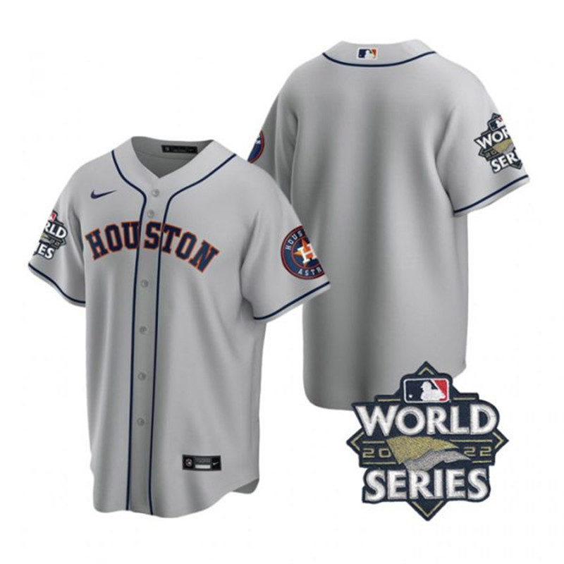 Astros Blank Gray Nike 2022 World Series Cool Base Jersey->houston astros->MLB Jersey