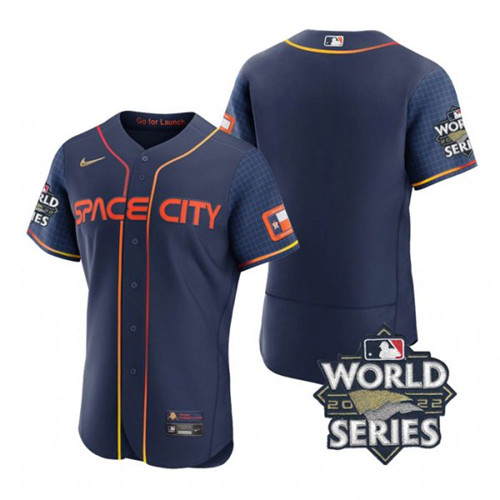 Astros Blank Navy Nike 2022 World Series City Connect Flexbase Jersey->houston astros->MLB Jersey