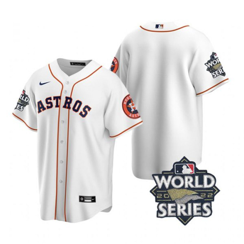 Astros Blank White Nike 2022 World Series Cool Base Jersey->houston astros->MLB Jersey