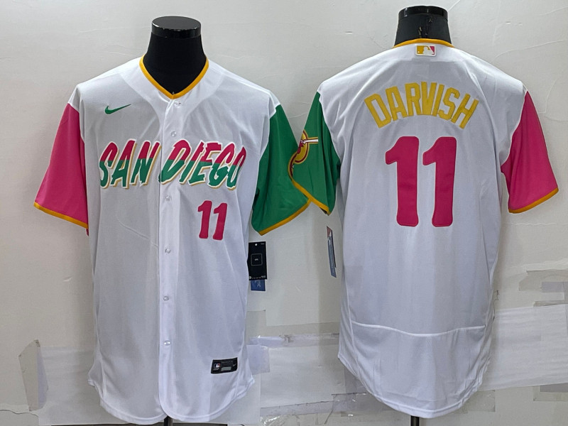 Padres #11 Yu Darvish White Nike 2022 City Connect Flexbase Jersey->san diego padres->MLB Jersey
