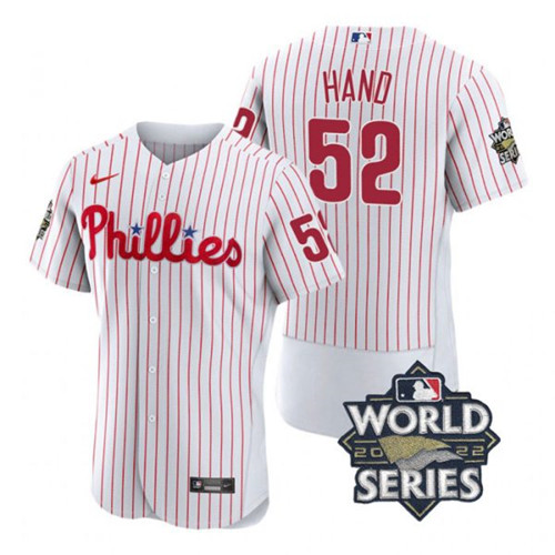 Phillies #52 Brad Hand White Nike 2022 World Series Flexbase Jersey->philadelphia phillies->MLB Jersey