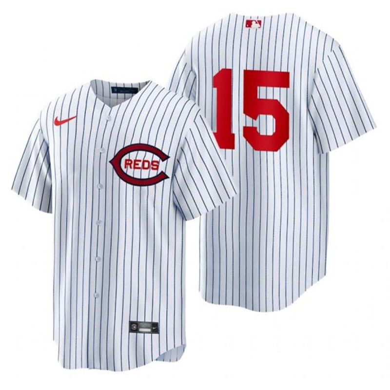 Reds #15 Nick Senzel White Nike 2022 Field of Dreams Cool Base Jersey->cincinnati reds->MLB Jersey