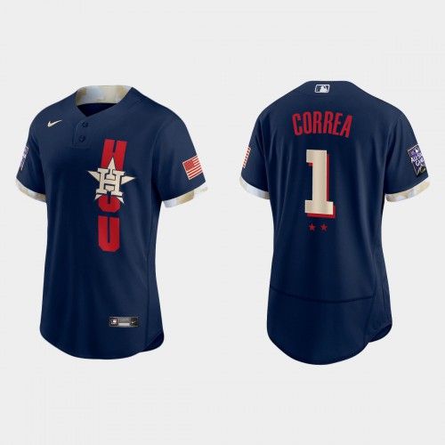 Houston Houston Astros #1 Carlos Correa 2021 Mlb All Star Game Authentic Navy Jersey Men’s->houston astros->MLB Jersey