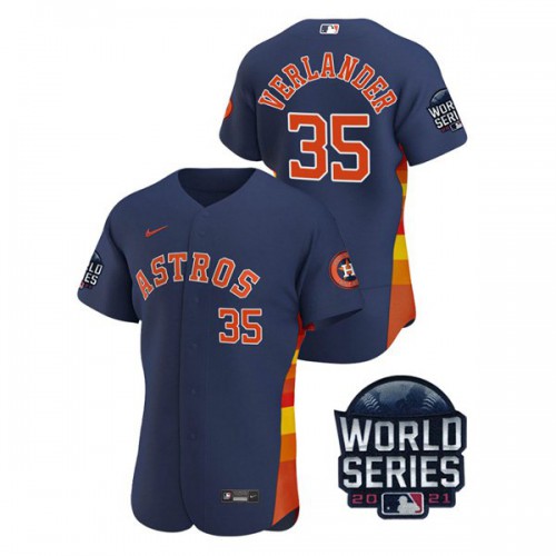 Houston Houston Astros #35 Justin Verlander Men’s Nike 150th Anniversary 2021 World Series Authentic MLB Jersey – Navy Men’s->houston astros->MLB Jersey