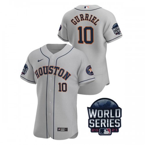 Houston Houston Astros #10 Yuli Gurriel Men’s Nike 150th Anniversary 2021 World Series Authentic MLB Jersey – Gray Men’s->youth mlb jersey->Youth Jersey