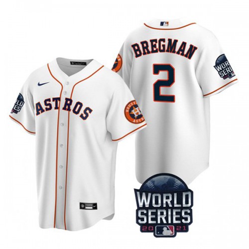 Houston Houston Astros #2 Alex Bregman Men’s Nike 150th Anniversary 2021 World Series Game MLB Jersey – White Men’s->houston astros->MLB Jersey