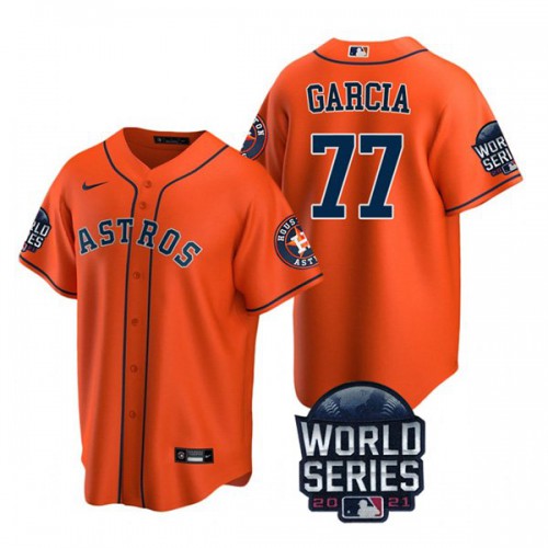 Houston Houston Astros #77 Luis Garcia Men’s Nike 150th Anniversary 2021 World Series Game MLB Jersey – Orange Men’s->youth mlb jersey->Youth Jersey