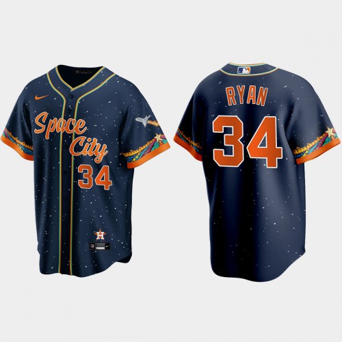 Houston Houston Astros #34 Nolan Ryan Navy Men’s Nike 2021 City Connect Replica MLB Jersey Men’s->youth mlb jersey->Youth Jersey
