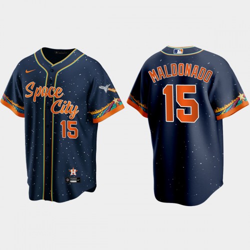 Houston Houston Astros #15 Martin Maldonado Navy Men’s Nike 2021 City Connect Replica MLB Jersey Men’s->houston astros->MLB Jersey