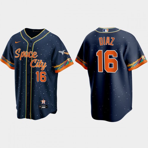 Houston Houston Astros #16 Aledmys Diaz Navy Men’s Nike 2021 City Connect Replica MLB Jersey Men’s->houston astros->MLB Jersey
