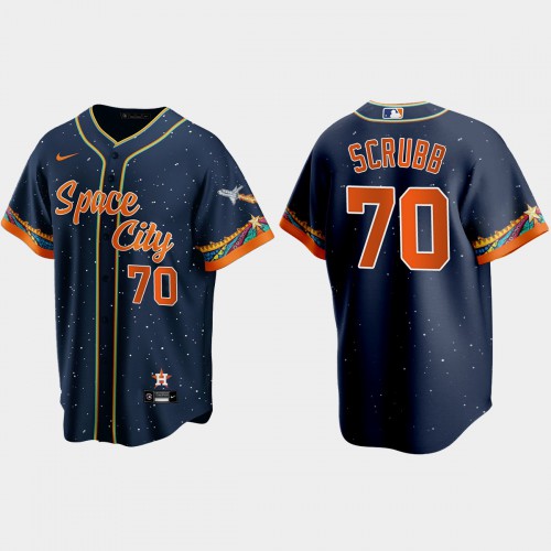 Houston Houston Astros #70 Andre Scrubb Navy Men’s Nike 2021 City Connect Replica MLB Jersey Men’s->houston astros->MLB Jersey