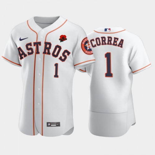 Houston Houston Astros #1 Carlos Correa Men’s Nike Authentic 2021 Memorial Day MLB Jersey – White Men’s->youth mlb jersey->Youth Jersey
