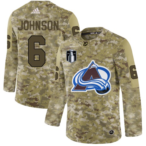Adidas Colorado Avalanche #6 Erik Johnson Camo 2022 Stanley Cup Final Patch Authentic Stitched NHL Jersey Men’s->youth nhl jersey->Youth Jersey