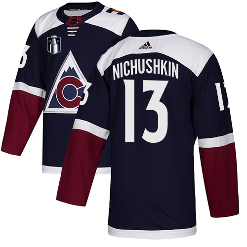 Adidas Colorado Avalanche #13 Valeri Nichushkin Navy 2022 Stanley Cup Final Patch Alternate Authentic Stitched NHL Jersey Men’s->youth nhl jersey->Youth Jersey