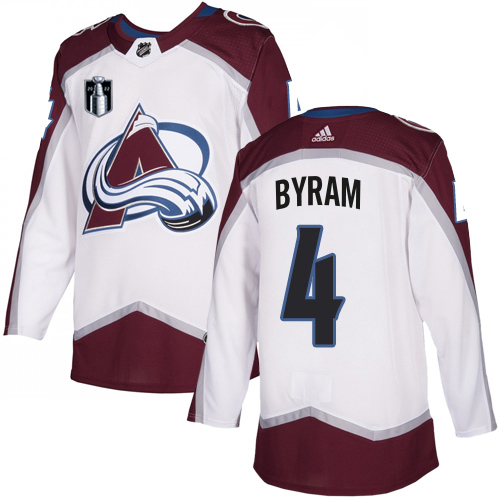 Adidas Colorado Avalanche #4 Bowen Byram White 2022 Stanley Cup Final Patch Road Authentic Stitched NHL Jersey Men’s->women nhl jersey->Women Jersey
