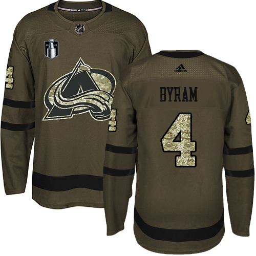 Adidas Colorado Avalanche #4 Bowen Byram Green 2022 Stanley Cup Final Patch Salute to Service Stitched NHL Jersey Men’s->youth nhl jersey->Youth Jersey