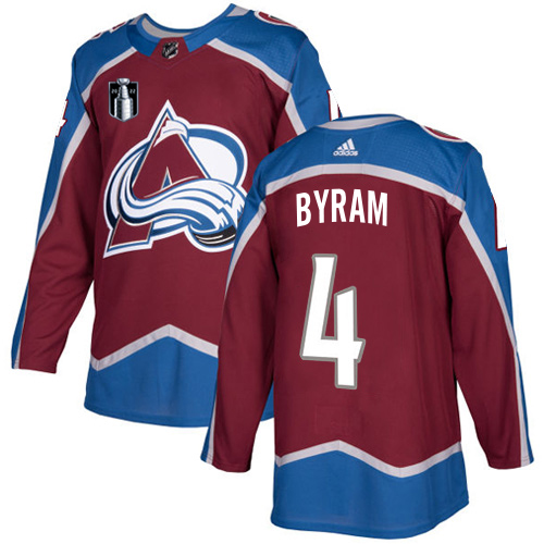 Adidas Colorado Avalanche #4 Bowen Byram Burgundy 2022 Stanley Cup Final Patch Home Authentic Stitched NHL Jersey Men’s->youth nhl jersey->Youth Jersey
