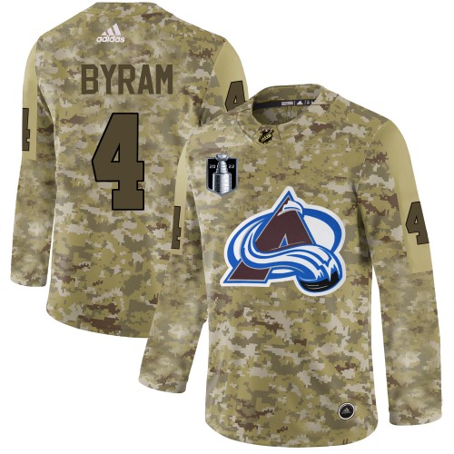 Adidas Colorado Avalanche #4 Bowen Byram Camo 2022 Stanley Cup Final Patch Authentic Stitched NHL Jersey Men’s->youth nhl jersey->Youth Jersey