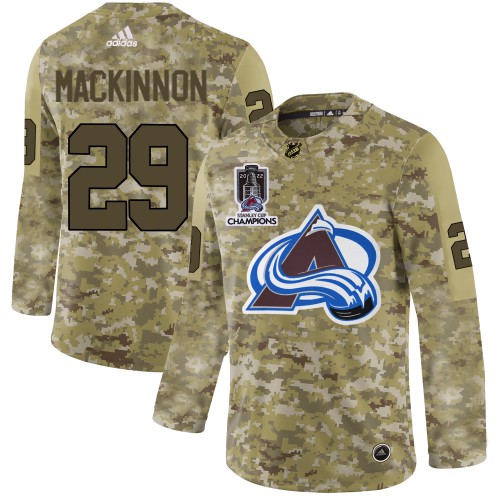 Adidas Colorado Avalanche #29 Nathan MacKinnon Camo 2022 Stanley Cup Champions Authentic Stitched NHL Jersey Men’s->youth nhl jersey->Youth Jersey