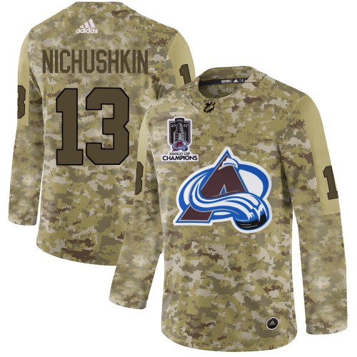 Adidas Colorado Avalanche #13 Valeri Nichushkin Camo 2022 Stanley Cup Champions Authentic Stitched NHL Jersey Men’s->youth nhl jersey->Youth Jersey