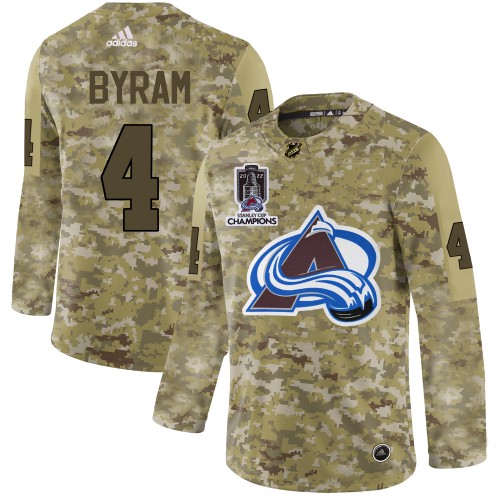 Adidas Colorado Avalanche #4 Bowen Byram Camo 2022 Stanley Cup Champions Authentic Stitched NHL Jersey Men’s->youth nhl jersey->Youth Jersey