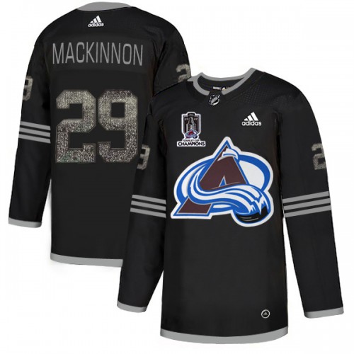 Adidas Colorado Avalanche #29 Nathan MacKinnon Black 2022 Stanley Cup Champions Authentic Classic Stitched NHL Jersey Men’s->youth nhl jersey->Youth Jersey