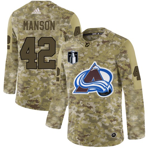 Adidas Colorado Avalanche #42 Josh Manson Camo 2022 Stanley Cup Final Patch Authentic Stitched NHL Jersey Men’s->youth nhl jersey->Youth Jersey