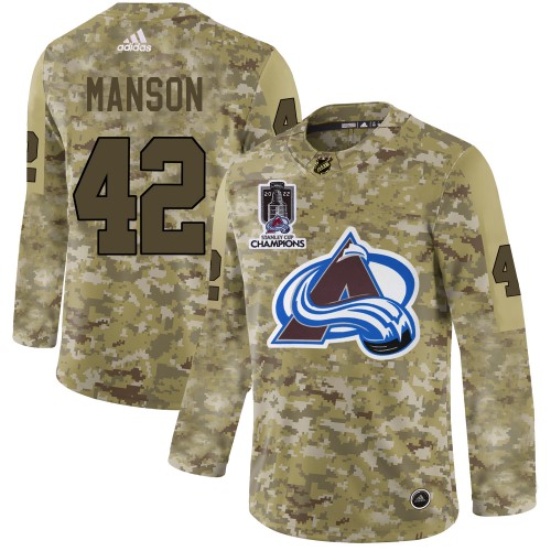 Adidas Colorado Avalanche #42 Josh Manson Camo 2022 Stanley Cup Champions Authentic Stitched NHL Jersey Men’s->youth nhl jersey->Youth Jersey