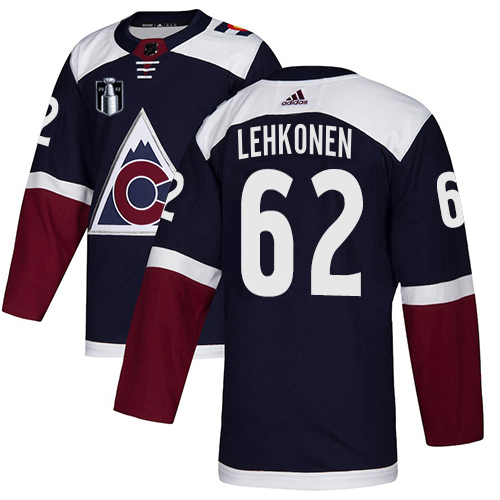 Adidas Colorado Avalanche #62 Artturi Lehkonen Navy 2022 Stanley Cup Final Patch Alternate Authentic Stitched NHL Jersey Men’s->women nhl jersey->Women Jersey