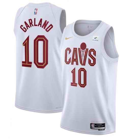 Men Cleveland Cavaliers #10 Darius Garland White Stitched Jersey->dallas mavericks->NBA Jersey