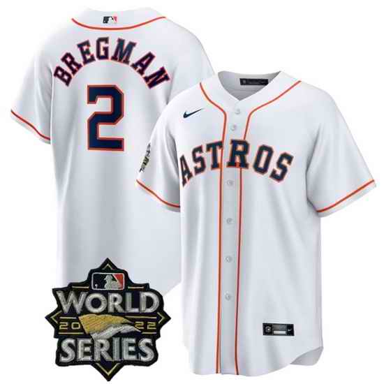 Men Houston Astros #2 Alex Bregman White 2022 World Series Stitched Baseball Jersey->houston astros->MLB Jersey