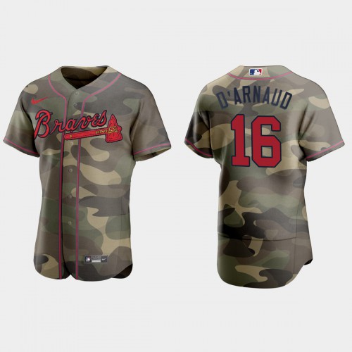 Atlanta Atlanta Braves #16 Travis D’Arnaud Men’s Nike 2021 Armed Forces Day Authentic MLB Jersey -Camo Men’s->atlanta braves->MLB Jersey