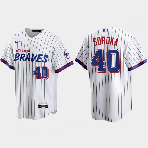 Atlanta Atlanta Braves #40 Mike Soroka White Men’s Nike 2021 City Connect Replica MLB Jersey Men’s->atlanta braves->MLB Jersey