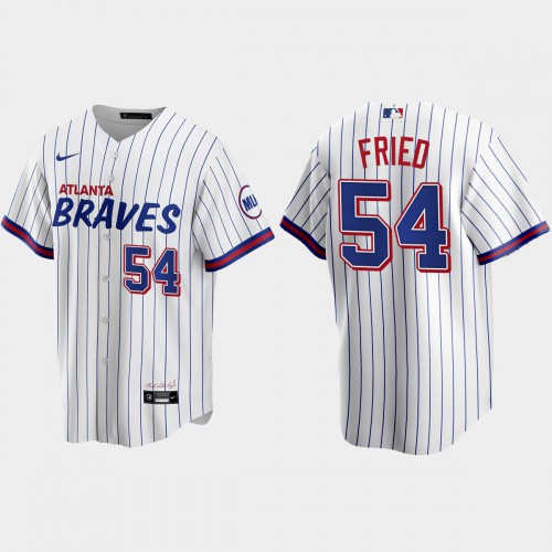 Atlanta Atlanta Braves #54 Max Fried White Men’s Nike 2021 City Connect Replica MLB Jersey Men’s->atlanta braves->MLB Jersey