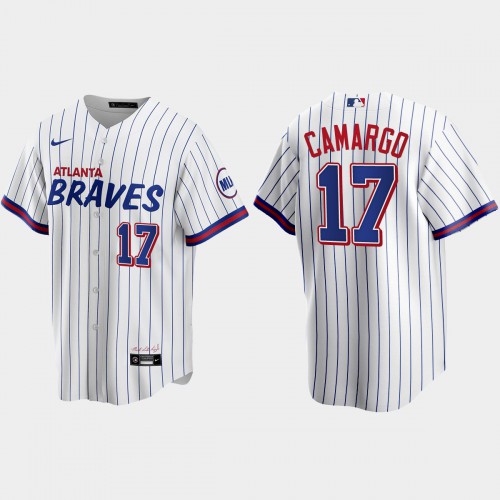 Atlanta Atlanta Braves #17 Johan Camargo White Men’s Nike 2021 City Connect Replica MLB Jersey Men’s->atlanta braves->MLB Jersey