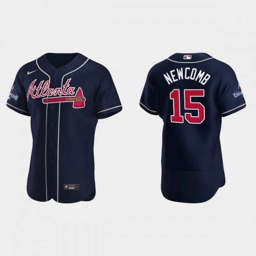 Atlanta Atlanta Braves #15 Sean Newcomb Men’s Nike 2021 World Series Champions Patch MLB Authentic Player Jersey – Navy Men’s->atlanta braves->MLB Jersey